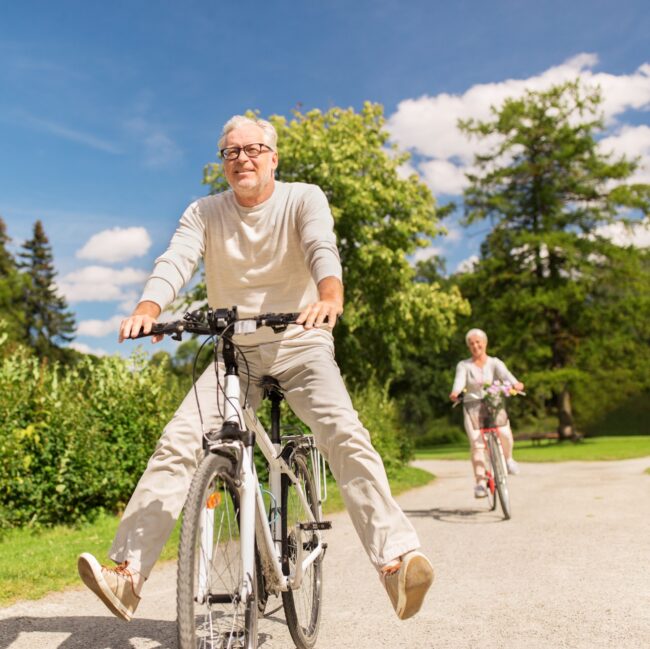What is a Life Settlement?- senior man rides bike